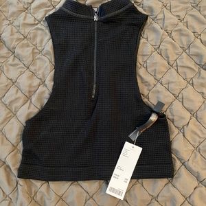 Urban outfitters knit zip crop top